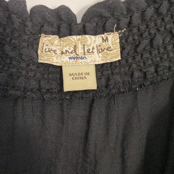 Black Embroidered Off-Shoulder Top SZ MED - Picture 5 of 6